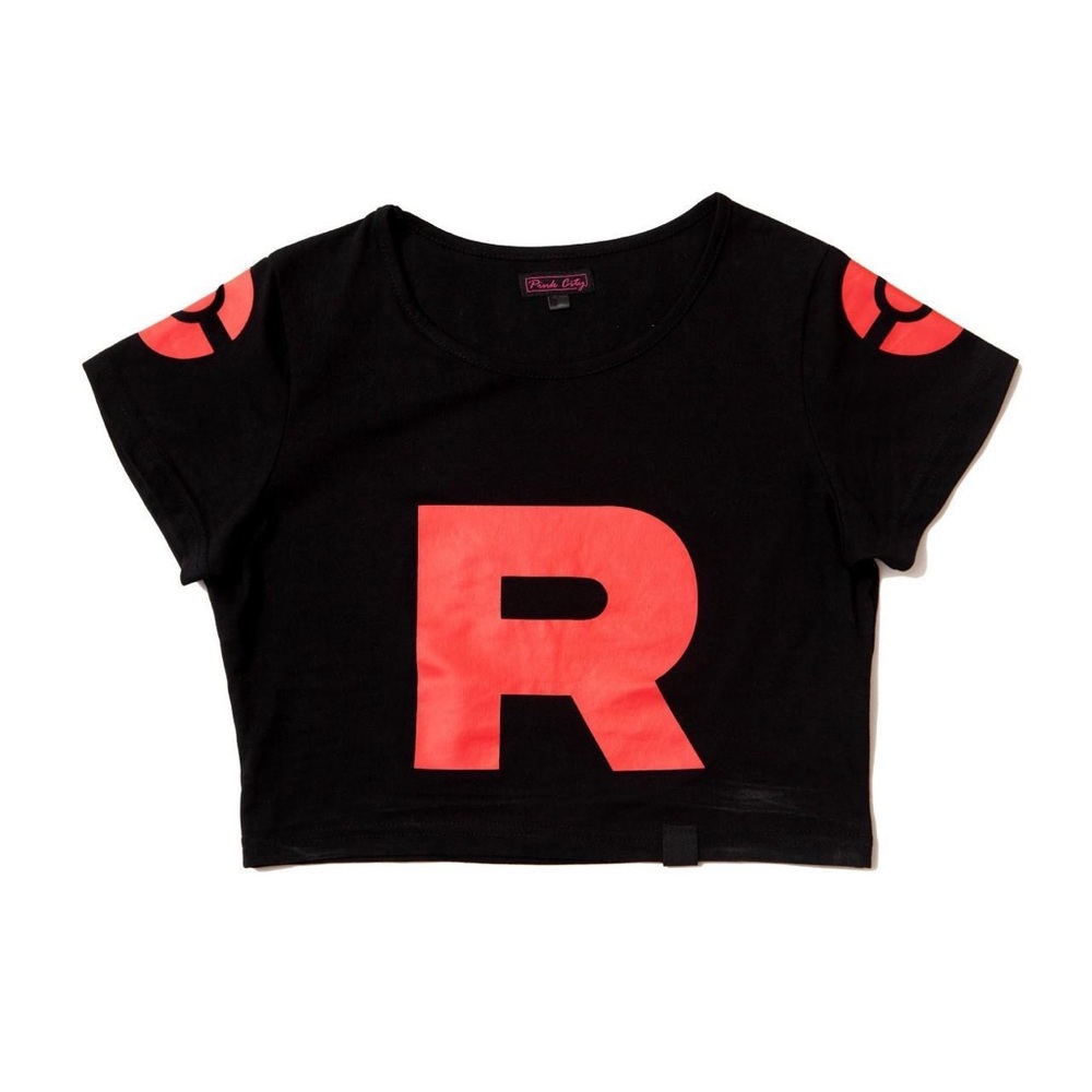Pink city team rocket crop top